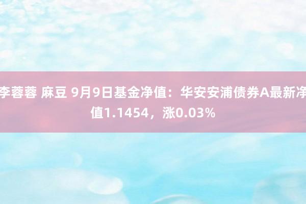 李蓉蓉 麻豆 9月9日基金净值：华安安浦债券A最新净值1.1454，涨0.03%