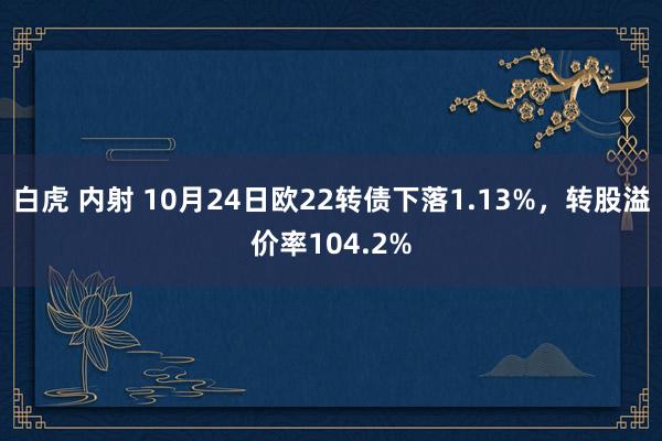 白虎 内射 10月24日欧22转债下落1.13%，转股溢价率104.2%