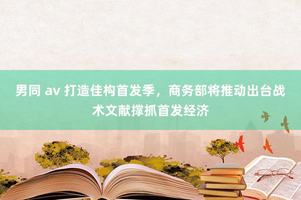 男同 av 打造佳构首发季，商务部将推动出台战术文献撑抓首发经济