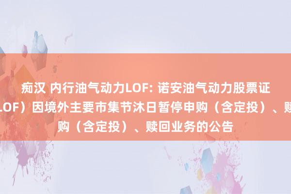 痴汉 内行油气动力LOF: 诺安油气动力股票证券投资基金（LOF）因境外主要市集节沐日暂停申购（含定投）、赎回业务的公告